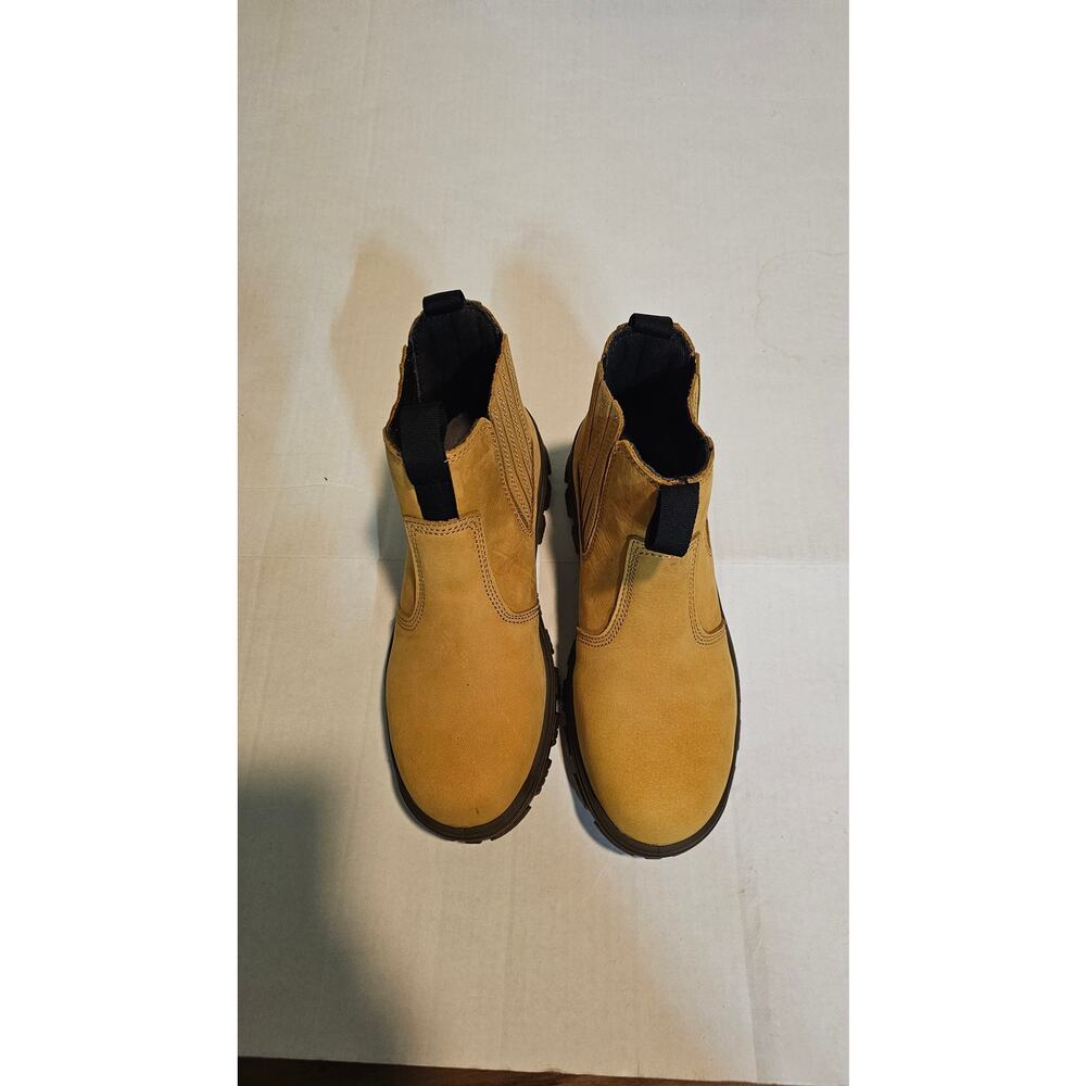 Men's Steel Toe Chelsea Work Boots W/ 2 Insoles Non Slip & Oil Resistant   SZ 9